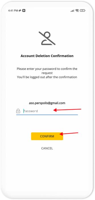 Account Deletion Confirmation Page