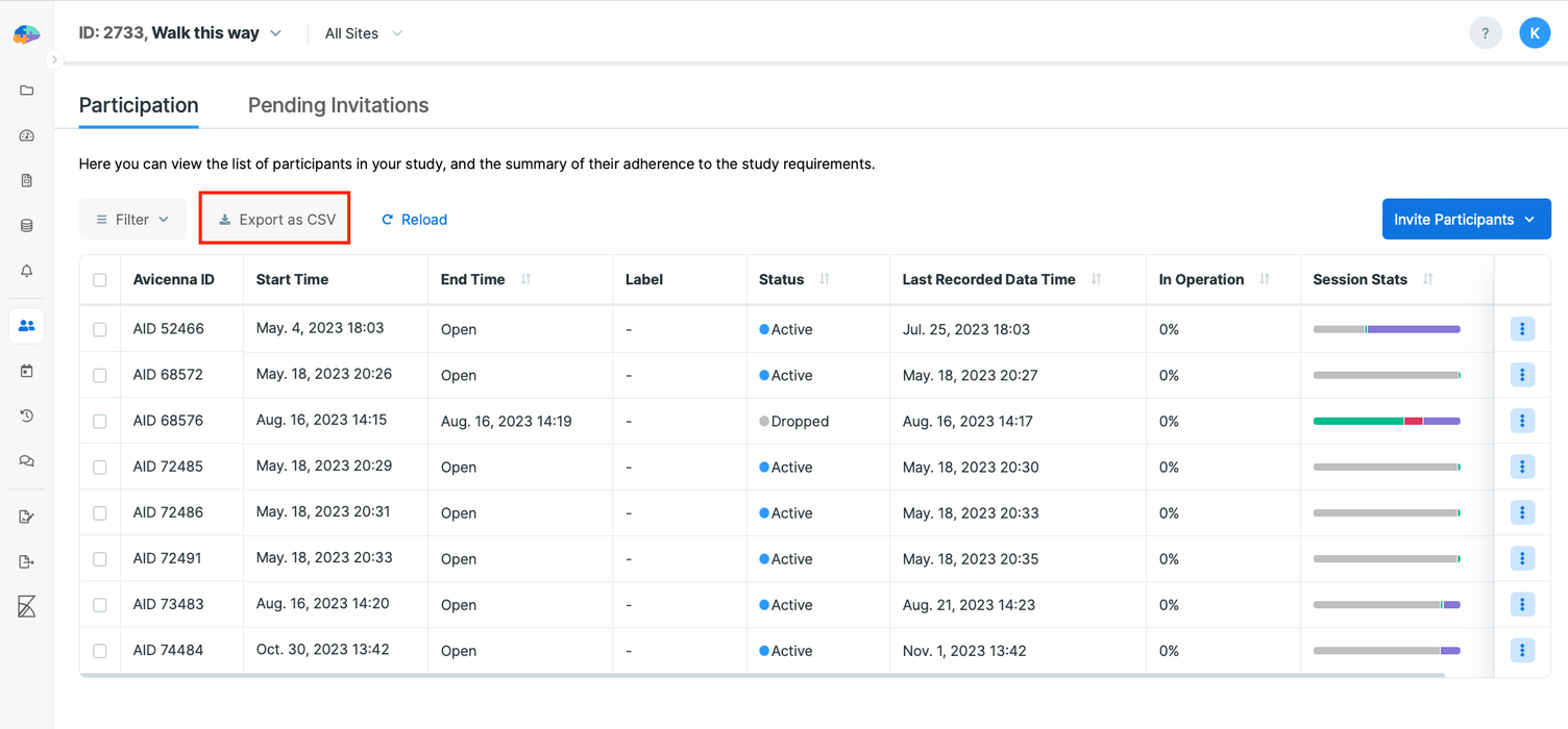 Export data after applting filter