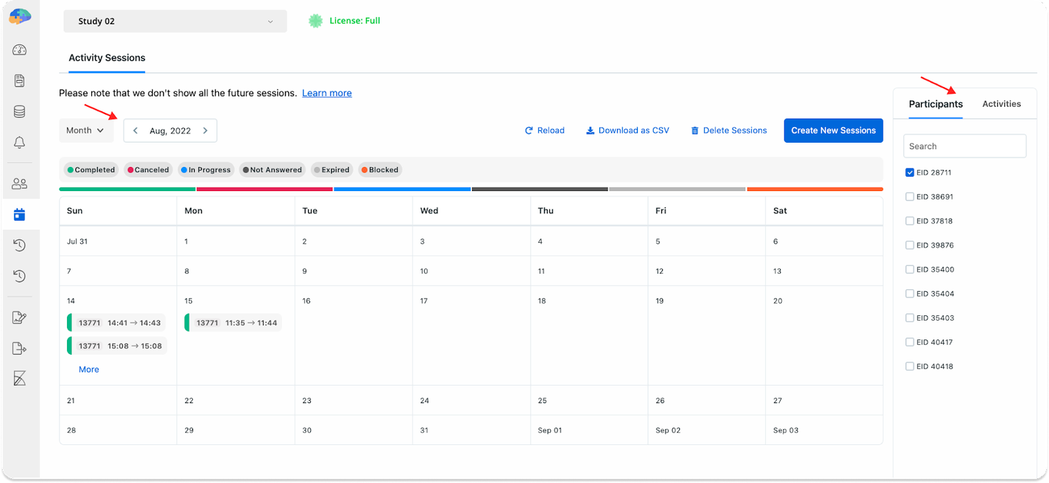 Selecting Participants, Activities, and the target Period