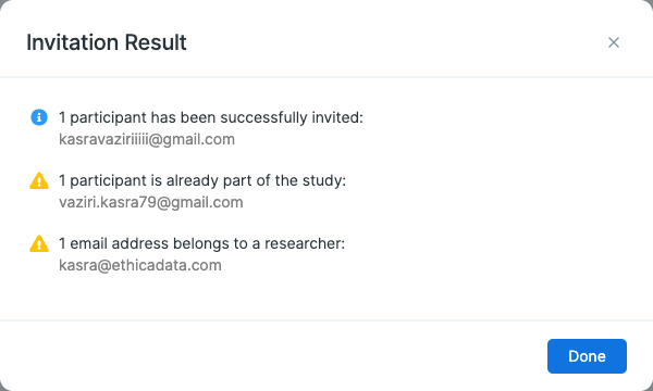 Avicenna study participant invitation result