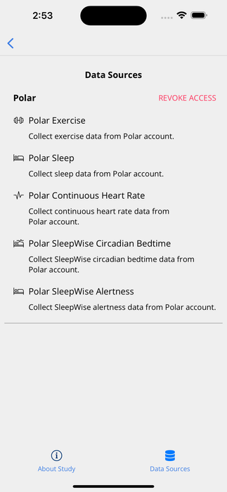 Revoking access to Polar data