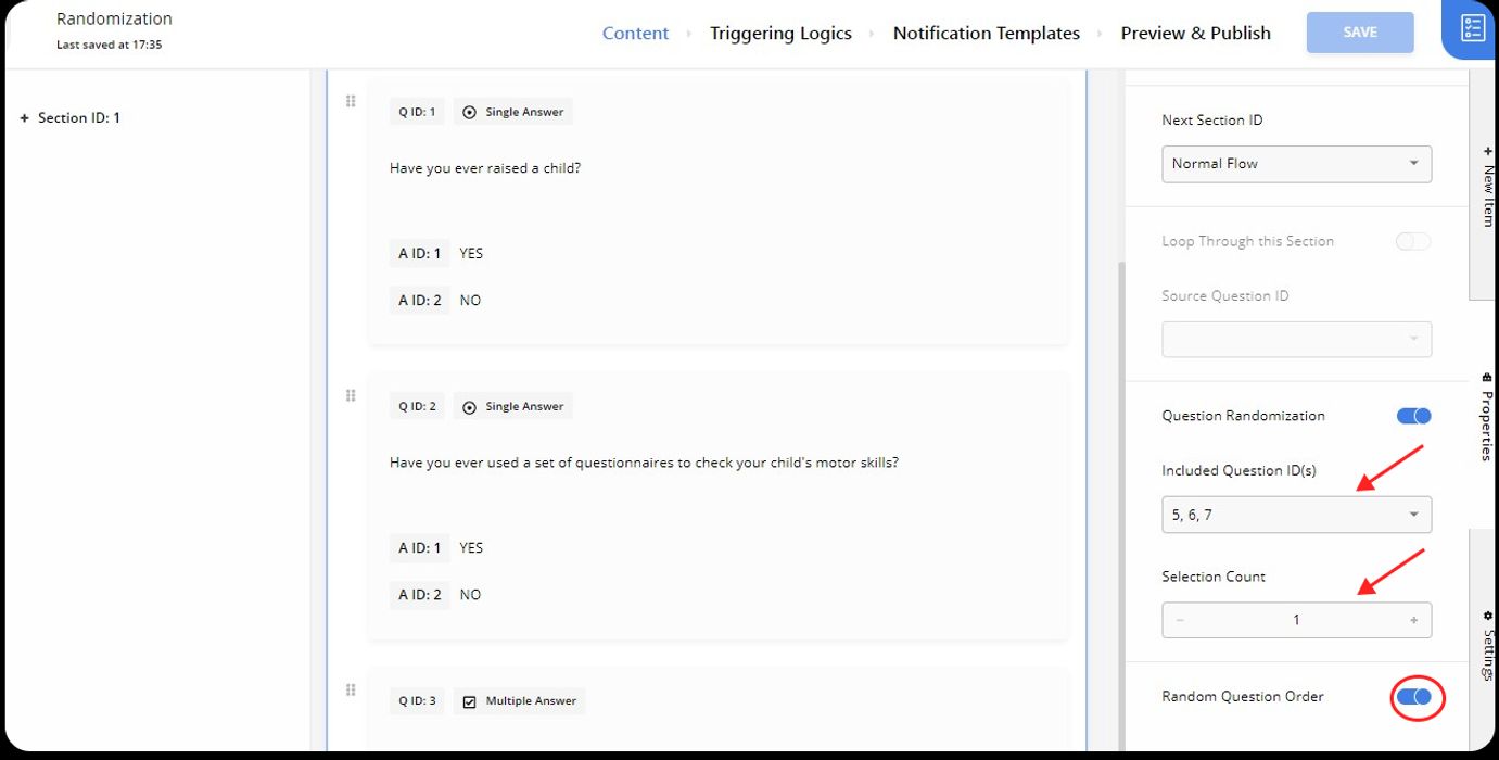 Question randomization