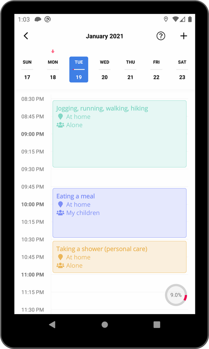 Time-Use Activity User Interface