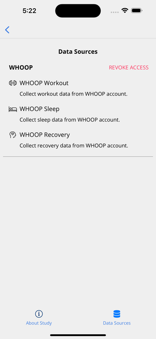 Revoking access to WHOOP data