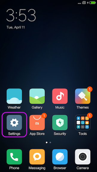 Settings Screen
